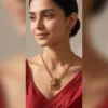 Antique Floral Necklace Set with Matching Earrings - view 3