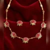 Antique Floral Short Necklace Set with Earrings