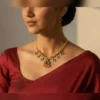 Antique Gold Layered Long Necklace Set - view 4