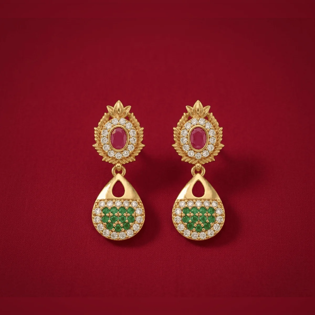 Antique Temple Gold Drop Earrings