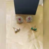 Beautiful Stone Stud Earrings Set - Multicolor - view 4