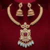 Blue Stone AD Necklace Set with Matching Earrings
