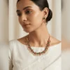 Classic Gold Floral Necklace Set with Earrings - view 3