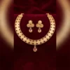 Classic Gold Layered Necklace Set with Stud Earrings