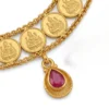 Classic Gold Layered Necklace Set with Stud Earrings - view 2