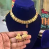 Classic Gold Layered Necklace Set with Stud Earrings - view 4