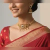 Classic Gold Tone Necklace Set with Matching Earrings - view 3
