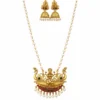 Delicate Gold Chain Necklace Set with Earrings - view 2