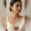 Delicate Gold Chain Necklace Set with Earrings - view 3
