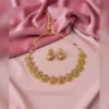 Elegant Gold Pendant Necklace Set with Earrings - view 3