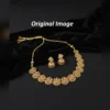 Elegant Gold Pendant Necklace Set with Earrings - view 4
