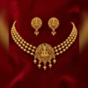 Elegant Ruby Stone Necklace Set with Matching Earrings