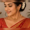 Elegant Ruby Stone Necklace Set with Matching Earrings - view 3