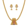 Goddess Lakshmi Pendant Necklace Set with Earrings - view 2