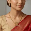 Goddess Lakshmi Pendant Necklace Set with Earrings - view 3