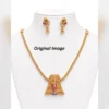 Goddess Lakshmi Pendant Necklace Set with Earrings - view 4