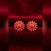 Gold Floral Jhumka Earrings with Hanging Drops