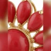 Gold Floral Jhumka Earrings with Hanging Drops - view 3