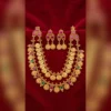 Gold Plated Bridal Necklace Set with Jhumka Earrings