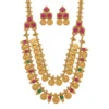 Gold Plated Bridal Necklace Set with Jhumka Earrings - view 2