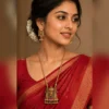 Gold Plated Temple Short Chain Set with Stud Earrings - view 2