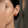 Gold Tone Jhumka Earrings with Pearl Drop - view 2