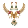 Grand Bridal Necklace Set with Heavy Jhumka Earrings - view 2