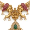Grand Bridal Necklace Set with Heavy Jhumka Earrings - view 3