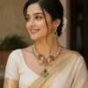 Grand Bridal Necklace Set with Heavy Jhumka Earrings - view 5