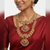 Grand Temple Necklace Set with Heavy Jhumka Earrings - view 4