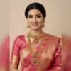 Grand Temple Necklace Set with Heavy Jhumka Earrings - view 6