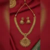 Lakshmi Antique Temple Necklace Set with Jhumka Earrings