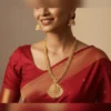 Lakshmi Antique Temple Necklace Set with Jhumka Earrings - view 4