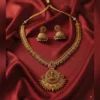 Lakshmi Antique Temple Necklace Set with Jhumka Earrings - view 5