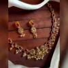 Lakshmi Temple Peacock Ruby Necklace Set - view 5