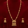 Lakshmi Temple Pendant Short Chain Set