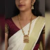 Lakshmi Temple Pendant Short Chain Set - view 5
