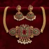 Light Weight Gold Necklace Set with Small Jhumka Earrings