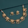 Minimalist Gold Chain Necklace Set with Earrings - view 2