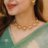 Minimalist Gold Chain Necklace Set with Earrings - view 3