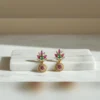 Multicolor Floral Drop Earrings - view 2