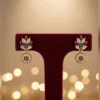 Multicolor Floral Drop Earrings - view 4