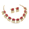Pearl Drop Short Necklace Set with Earrings - view 3