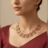 Pearl Drop Short Necklace Set with Earrings - view 5