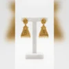 Premium Long Chandelier Gold Earrings with Pearls - view 2