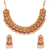 Royal Bridal Gold Necklace Set with Matching Earrings - view 3