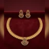 Royal Gold Tone Choker Necklace Set with Earrings