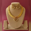 Royal Gold Tone Choker Necklace Set with Earrings - view 5