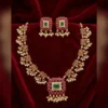 Royal White Floral Pearl Drop Necklace Set