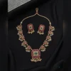 Royal White Floral Pearl Drop Necklace Set - view 2